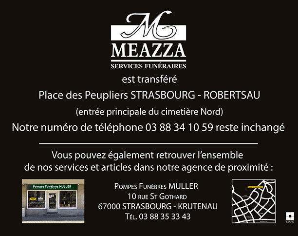 MEAZZA SERVICES FUNÉRAIRES fermeture